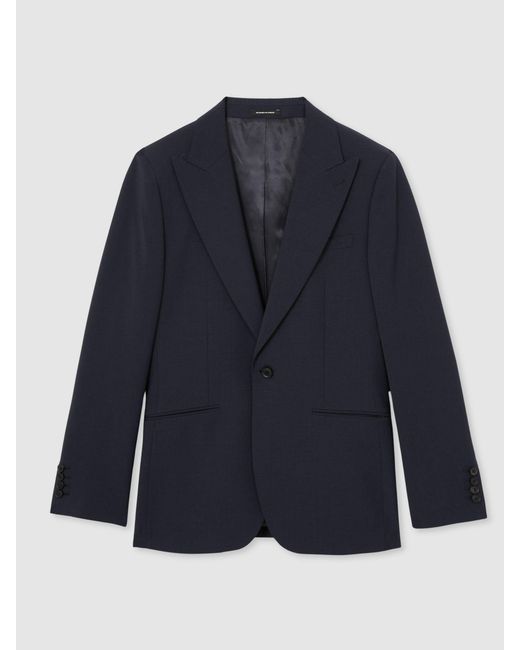 Reiss Blue Dream Regular-Fit Single-Breasted Wool-Blend Suit Blazer for men