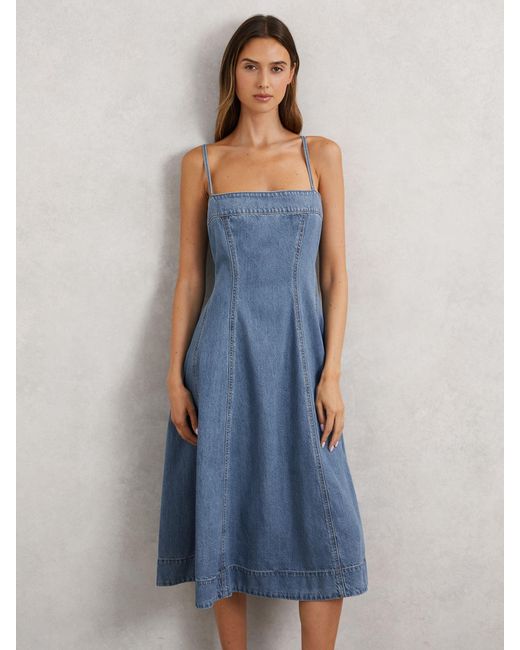 PAIGE Blue Flared Denim Dress