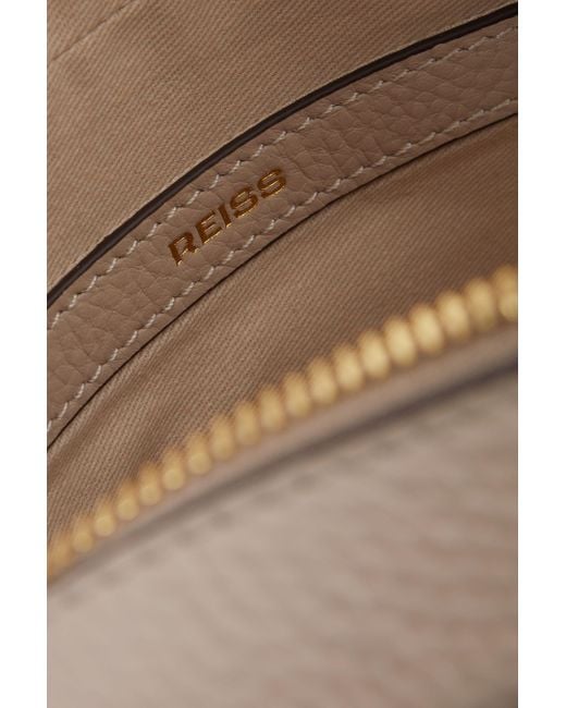 Reiss Brown Orla - Taupe Leather Suede Camera Bag, One