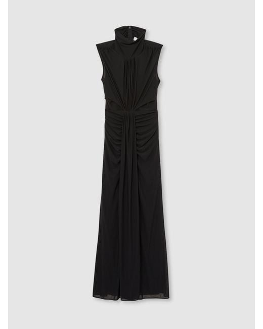 Reiss Daniella - Black Sleeveless Ruched Maxi Dress, 4 | Lyst