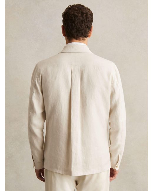 Reiss Natural Linen Four-Pocket Safari Jacket for men