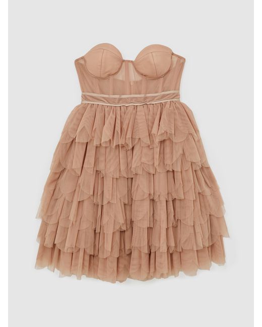 Reiss Natural Tillie - Pink | Royal Ballet Tulle Mini Dress, Us 0