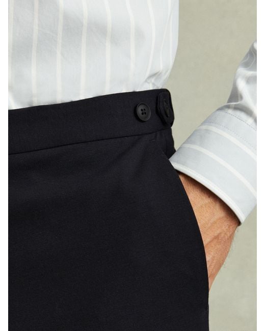 Reiss Black Trial Slim Fit Stretch Trousers for men