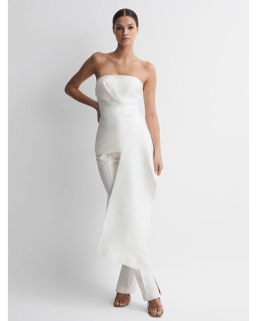 Acler White Wilson Top Linen Plain