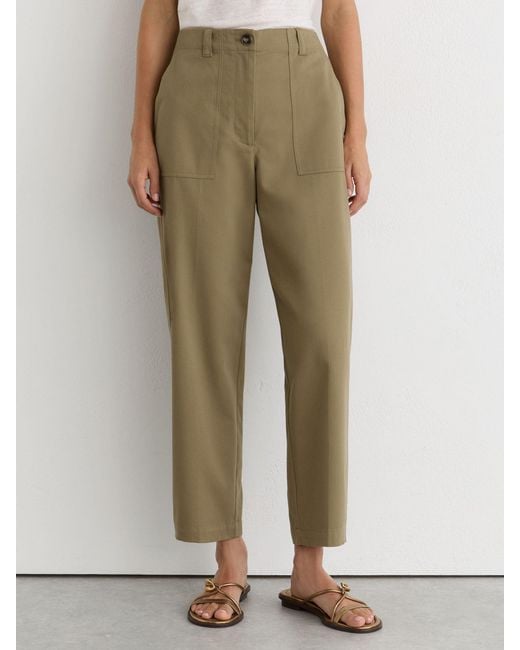 Reiss Natural Petite Cotton-Lyocell Tapered Trousers