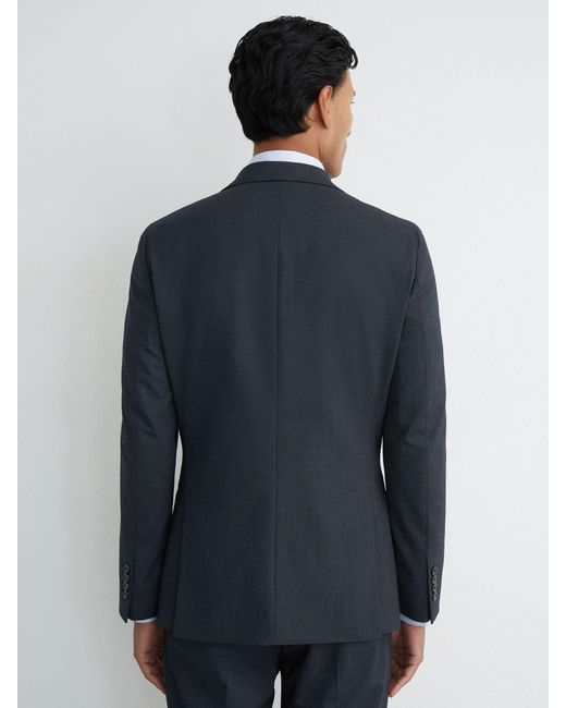Reiss Blue Graduate Single-Breasted Suit Blazer Tailored-Fit for men