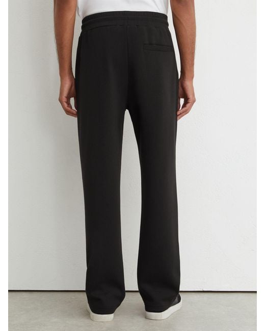 Reiss White Form - Black Premium Interlock Straight-leg Joggers, 2xl Reg for men