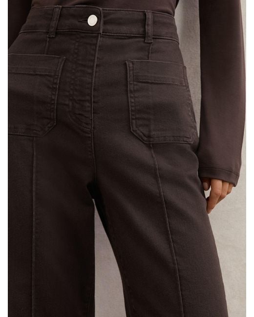 Reiss Natural Petite Patch-Pocket Flared Jeans