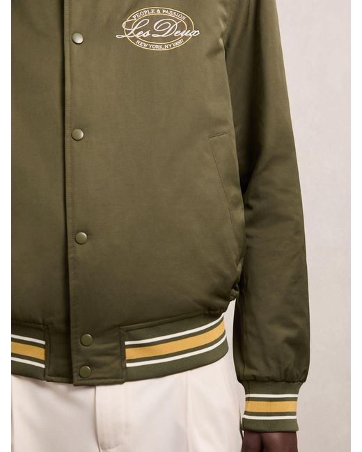 Les Deux Green Les Les Tech Varsity Jacket for men