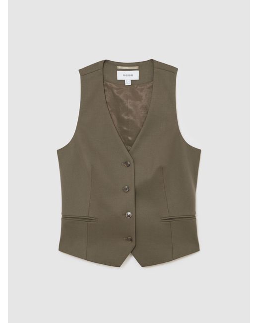 Reiss Natural Wool-Blend Tailored Waistcoat