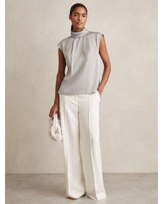 Reiss Natural High Neck Shell Top
