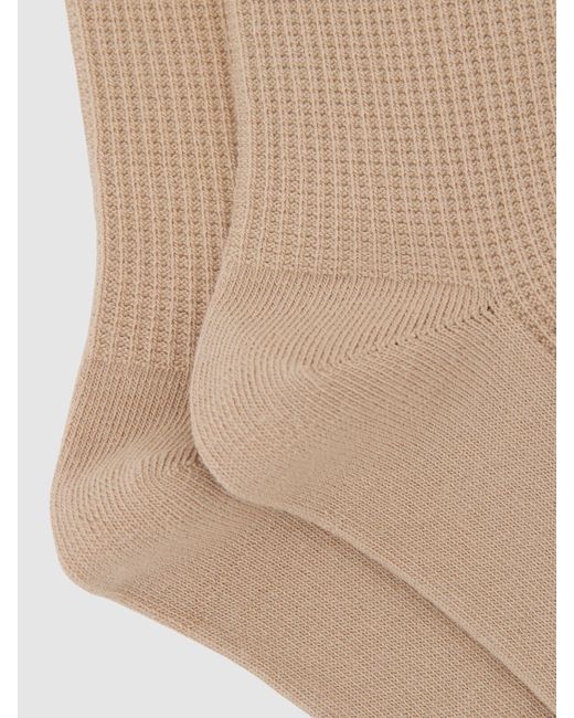 Reiss White Cotton-Blend Textured Socks