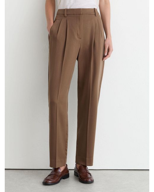 Reiss Multicolor Petite Lyocell Tapered Pleated Trousers