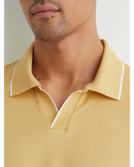 Reiss Natural Air-Water Cotton Tipped Polo Shirt for men