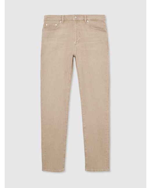 Reiss Natural Arctic - Caramel Brown Slim-fit Stonewashed Jeans, 34w X 33l (uk 34 L) for men