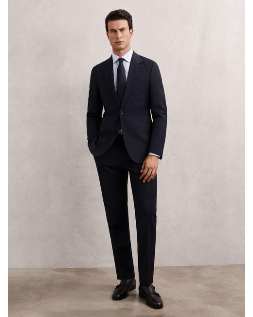 Reiss Blue Promise - Navy Wool-blend Tailored-fit Waistcoat, 38 R for men