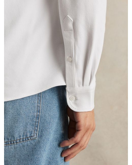 Reiss Natural Kappo Cotton-Twill Cutaway-Collar Overshirt for men