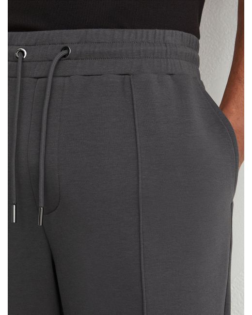 Reiss Gray Premium Interlock Straight-Leg Joggers for men
