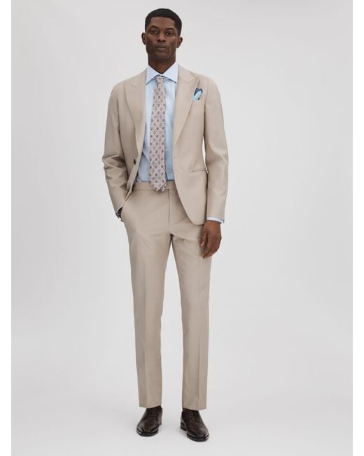 Reiss Natural Slim Fit Wool Blend Single Breasted Blazer for men