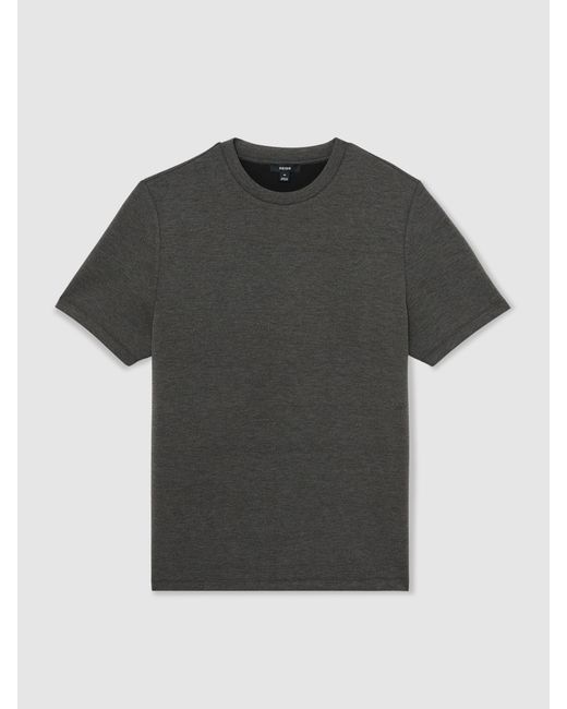 Reiss Gray Premium-Interlock Modern-Fit T-Shirt for men