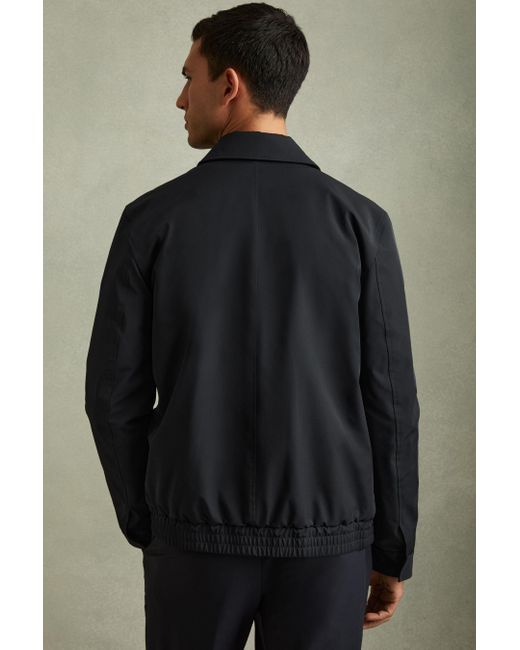 Reiss Black Cologne - Navy Elasticated Hem Harrington Jacket, Xxl for men