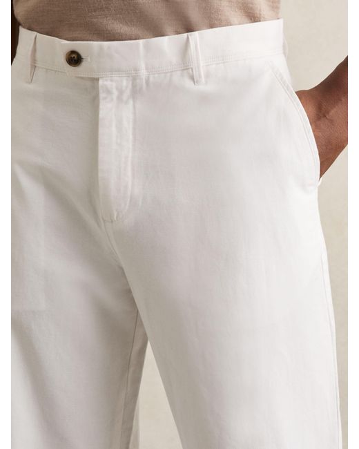 Reiss Natural Cotton-Linen Relaxed-Fit Trousers for men