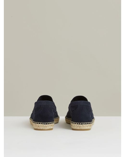 Reiss Blue Suede Penny-Strap Espadrilles for men
