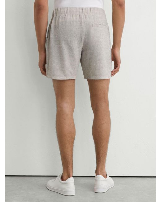Reiss Natural Textured Stripe Drawstring Shorts for men
