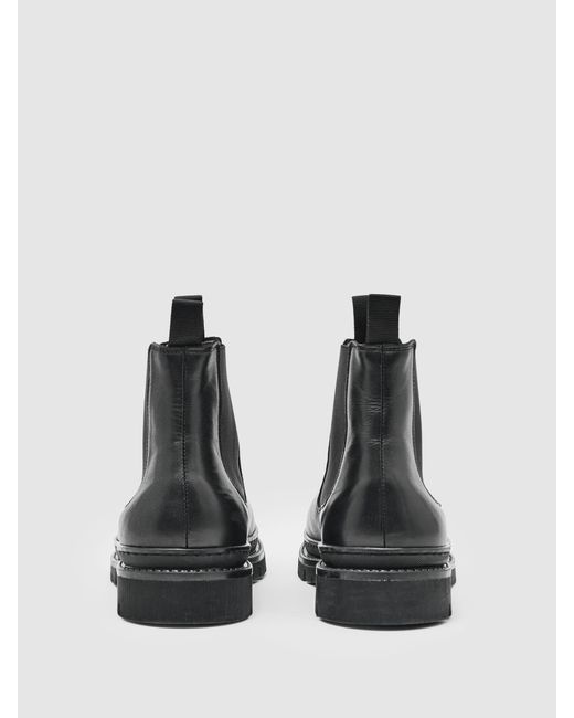 Reiss Black Leather Chelsea Boots for men
