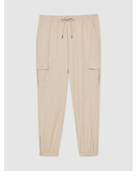 Reiss Natural Technical Cargo Drawstring Trousers for men
