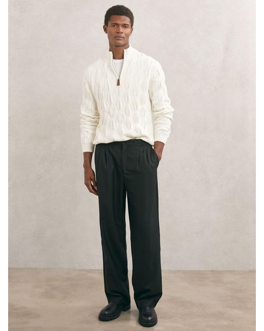 Reiss Natural Half-Zip Cable-Knit Jumper With Wool for men