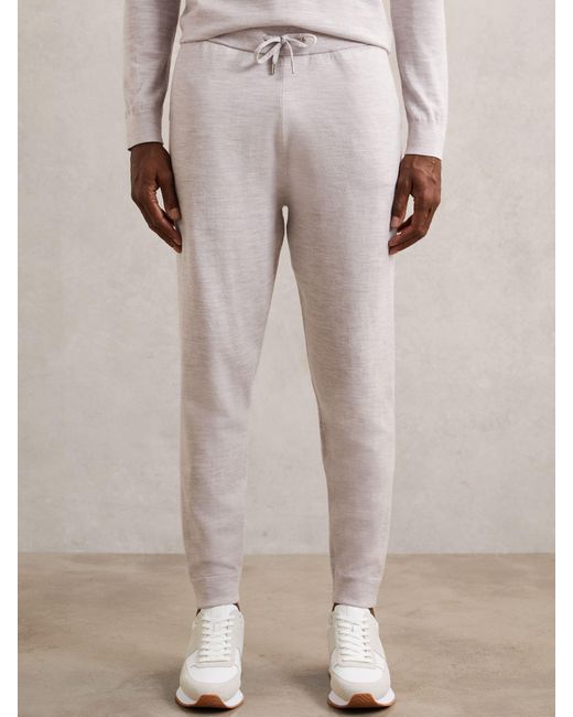 Reiss Natural Merino Wool-Blend Cuffed Joggers for men
