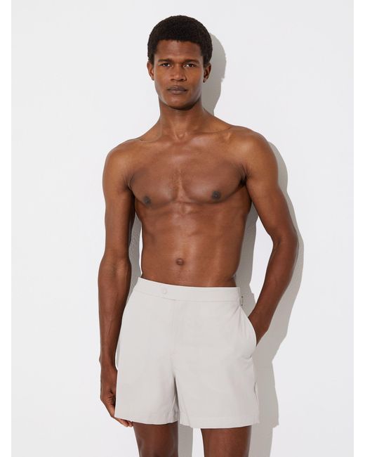 Reiss White Side-Adjuster Swim Shorts for men