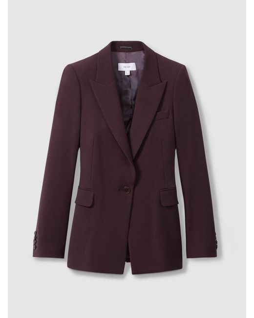 Reiss Gabi Berry Tailored Single Breasted Suit Blazer