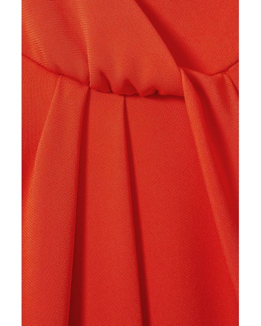 Reiss Red Amari - Orange Split Sleeve Twist Neck Jumpsuit