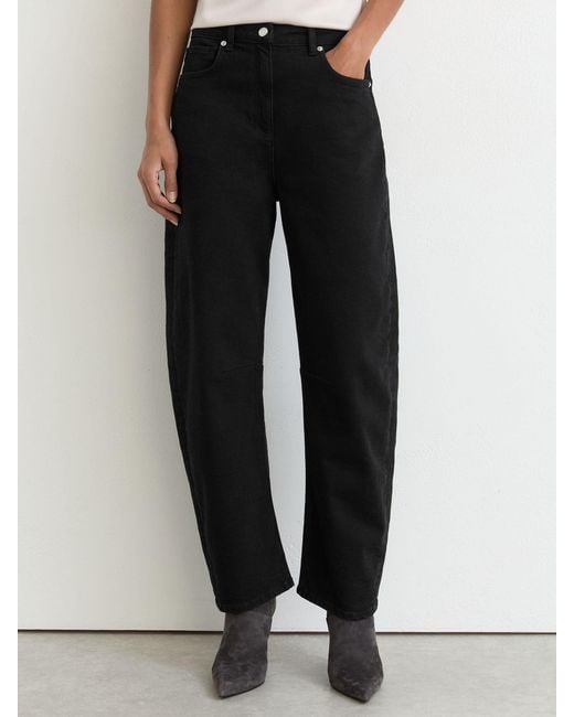 Reiss Black Barrel-Leg Jeans