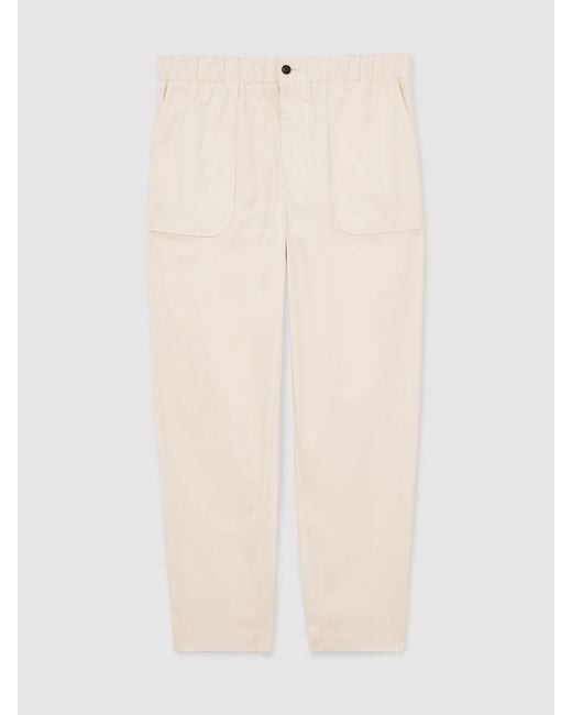 Reiss Natural Cotton-Blend Lightweight Tapered Trousers for men