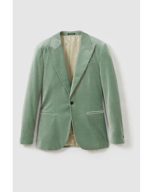 Reiss Green Apsara Blazer Cotton , Mint for men