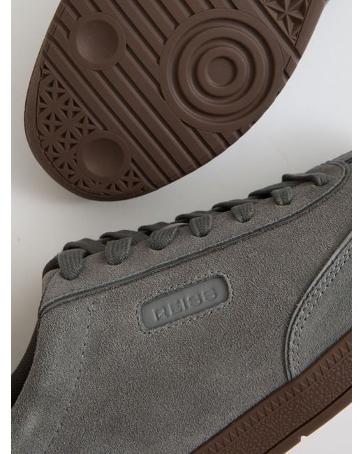 Reiss Gray Suede Low-Top Trainers for men
