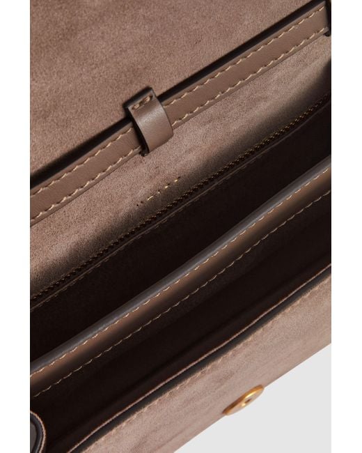 Reiss Brown Lexington - Mink Suede Leather Shoulder Bag, One