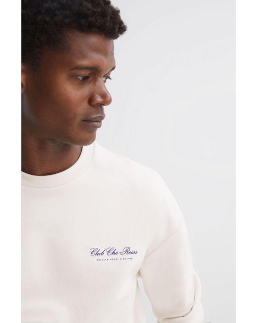 Reiss Natural Hills - Off White | Ché Motif Cotton Sweatshirt for men