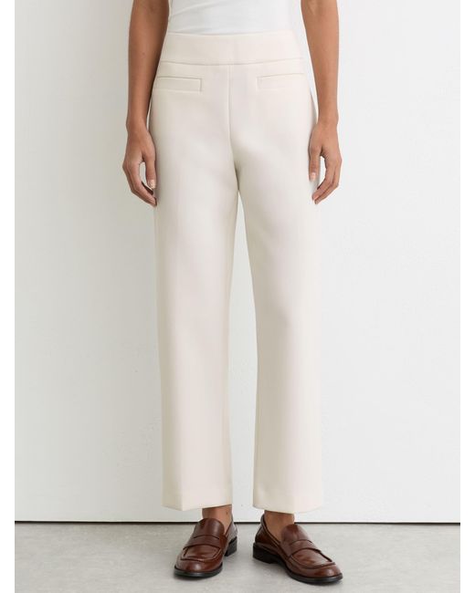 Reiss Natural Rosemary - Cream Welt-pocket Tapered Trousers, Us 2 L