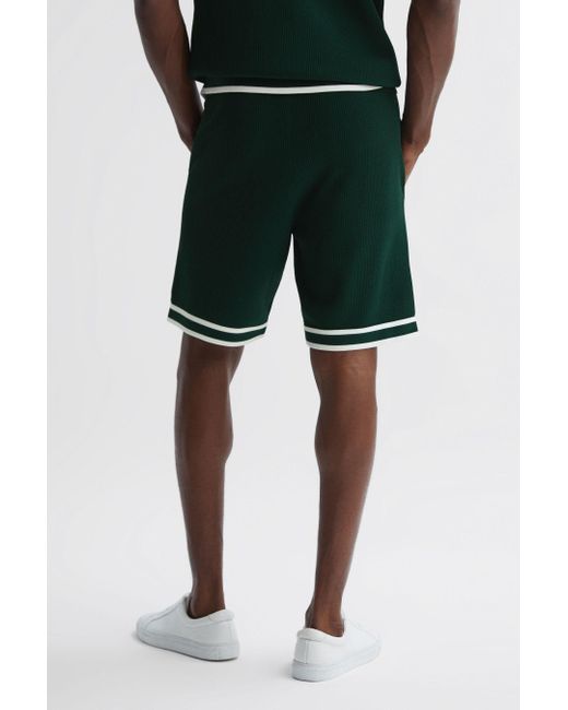 Reiss Andre - Dark Green | Ché Knitted Drawstring Shorts for men