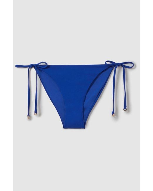 Reiss Brown Riah - Cobalt Blue Side Tie Bikini Bottoms, Us 2