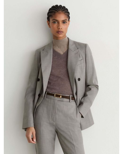 Reiss Natural Wool-Blend Slim-Leg Trousers