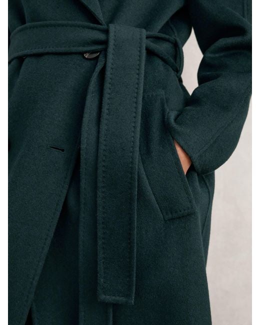 Reiss Rene - Green Double-breasted Blindseam Coat Wool-blend, Us 2