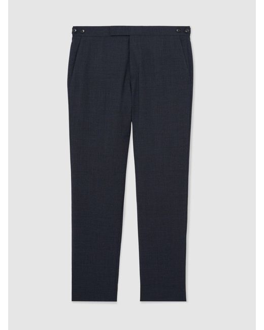 Reiss Fibre - Airforce Blue Tailored Fit Virgin Wool Textured Tailored-fit Trousers, 32w X 31l (uk 32 R) for men