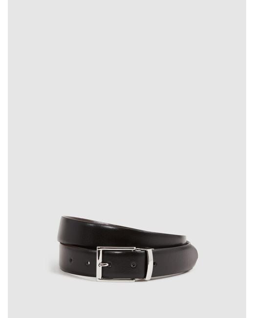 Reiss Ricky - Black/dark Brown Reversible Leather Belt, 30 for men