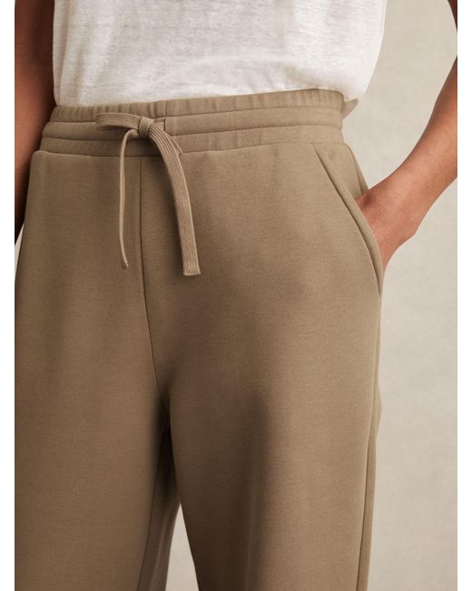 Reiss Natural Cotton-Blend Interlock Wide-Leg Joggers