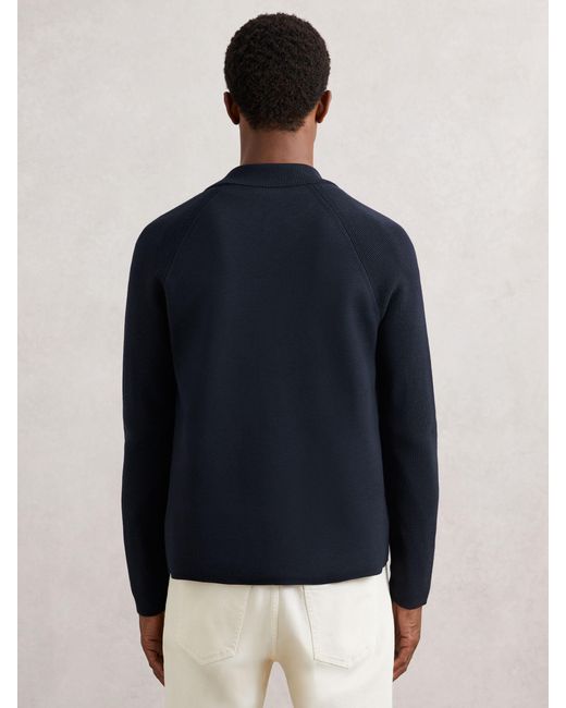 Reiss Blue Fitzgerald Button-Through Cardigan With Pockets for men